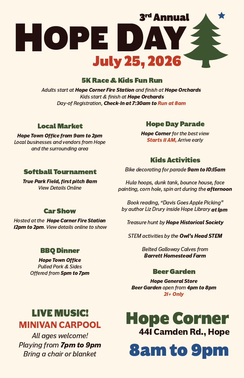 Hope Day 2026 Saturday July 26, 2025 8am to 9pm